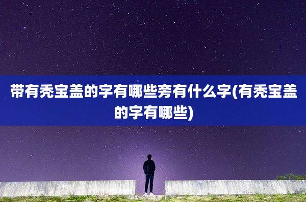 带有秃宝盖的字有哪些旁有什么字(有秃宝盖的字有哪些)