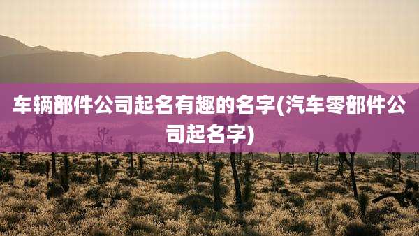 车辆部件公司起名有趣的名字(汽车零部件公司起名字)