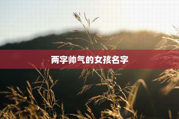 两字帅气的女孩名字