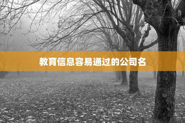 教育信息容易通过的公司名