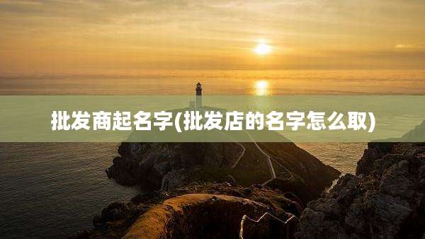 批发商起名字(批发店的名字怎么取)