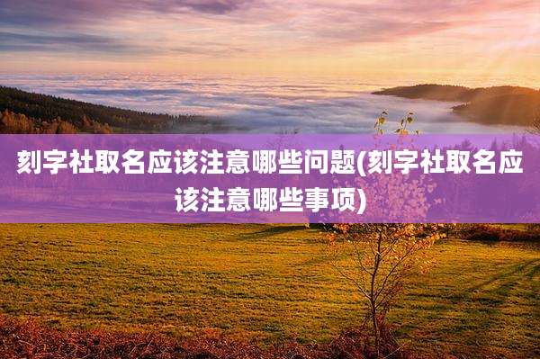 刻字社取名应该注意哪些问题(刻字社取名应该注意哪些事项)