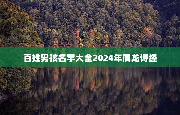 百姓男孩名字大全2024年属龙诗经