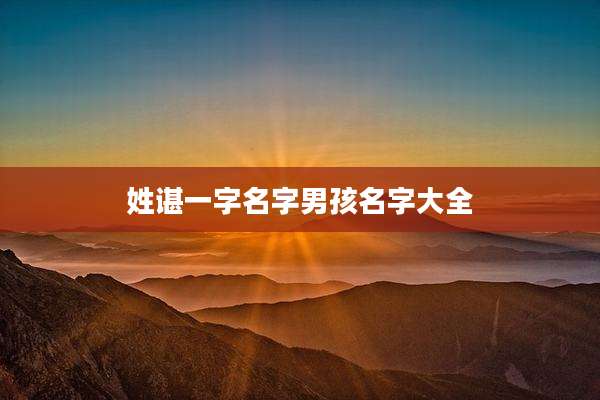 姓谌一字名字男孩名字大全