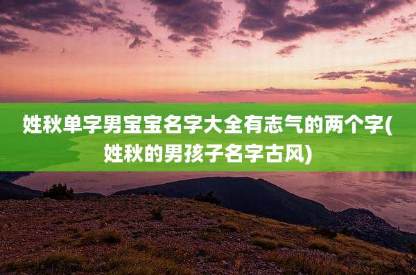 姓秋单字男宝宝名字大全有志气的两个字(姓秋的男孩子名字古风)