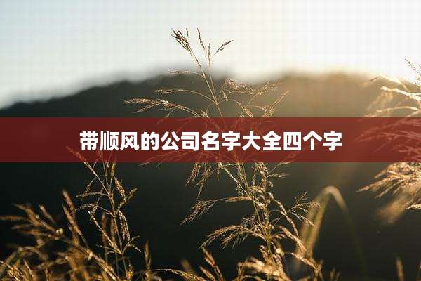 带顺风的公司名字大全四个字