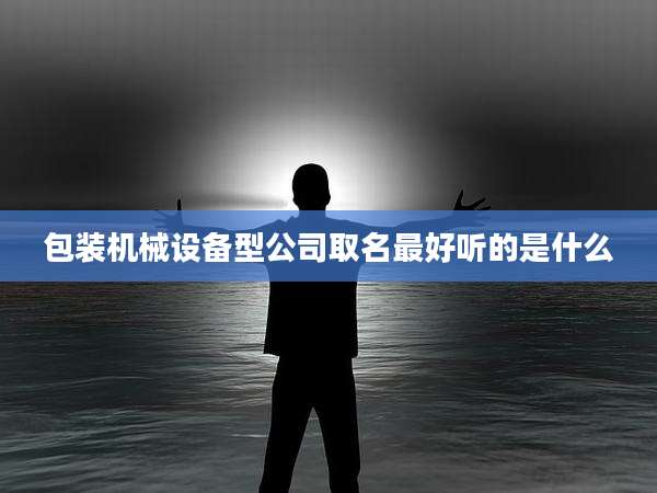 包装机械设备型公司取名最好听的是什么