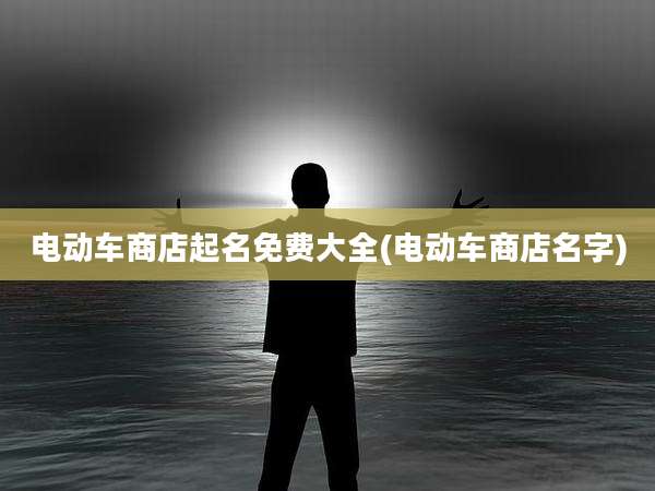 电动车商店起名免费大全(电动车商店名字)