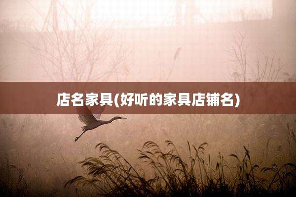 店名家具(好听的家具店铺名)