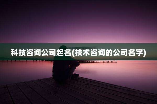 科技咨询公司起名(技术咨询的公司名字)
