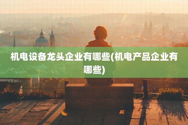 机电设备龙头企业有哪些(机电产品企业有哪些)