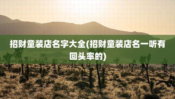 招财童装店名字大全(招财童装店名一听有回头率的)