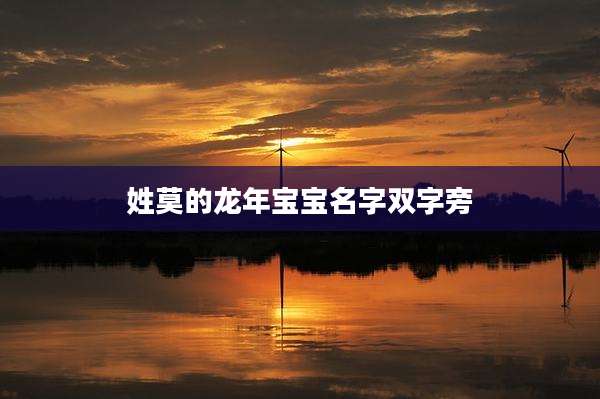 姓莫的龙年宝宝名字双字旁