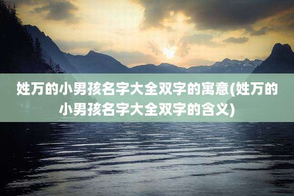 姓万的小男孩名字大全双字的寓意(姓万的小男孩名字大全双字的含义)
