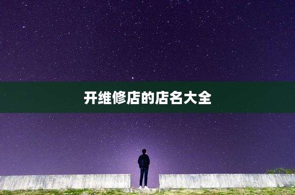开维修店的店名大全