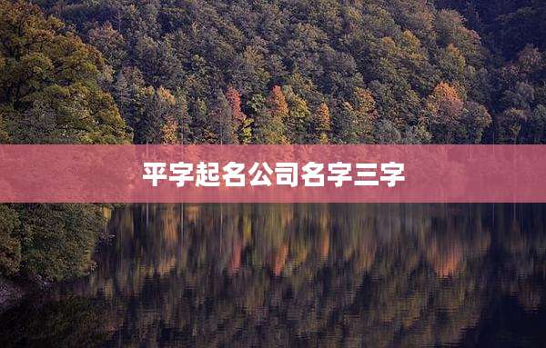平字起名公司名字三字