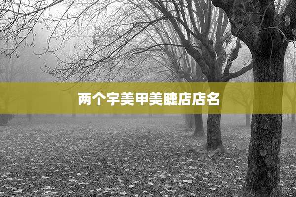 两个字美甲美睫店店名