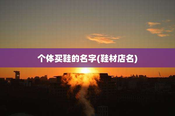 个体买鞋的名字(鞋材店名)