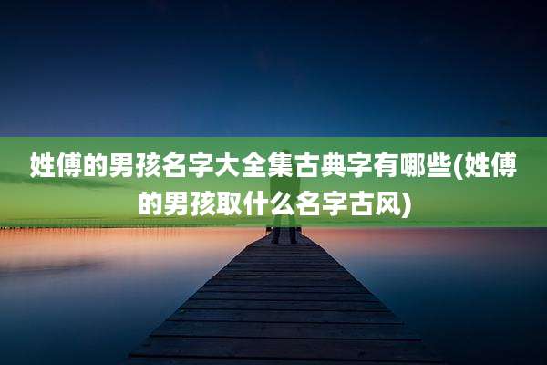 姓傅的男孩名字大全集古典字有哪些(姓傅的男孩取什么名字古风)