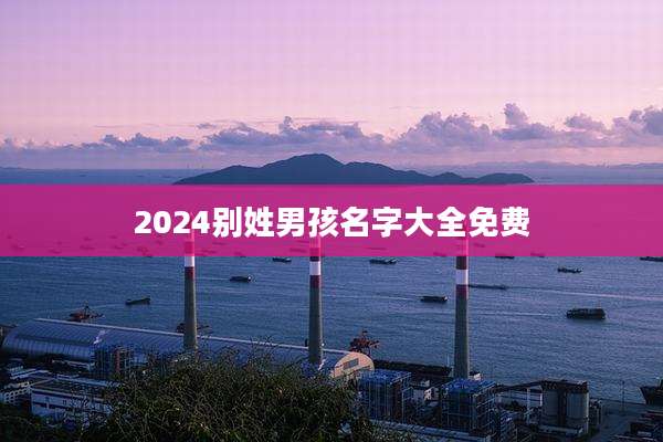 2024别姓男孩名字大全免费