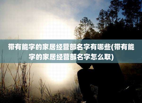 带有能字的家居经营部名字有哪些(带有能字的家居经营部名字怎么取)