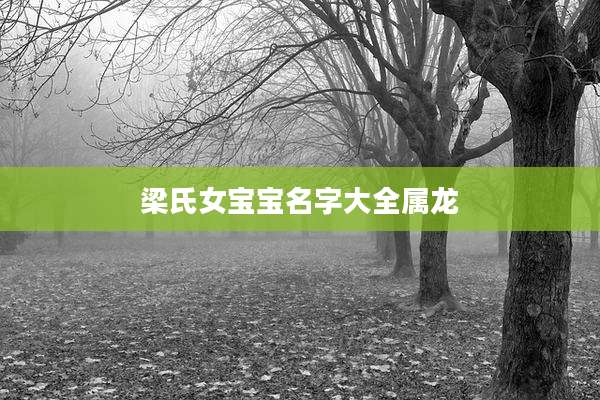 梁氏女宝宝名字大全属龙