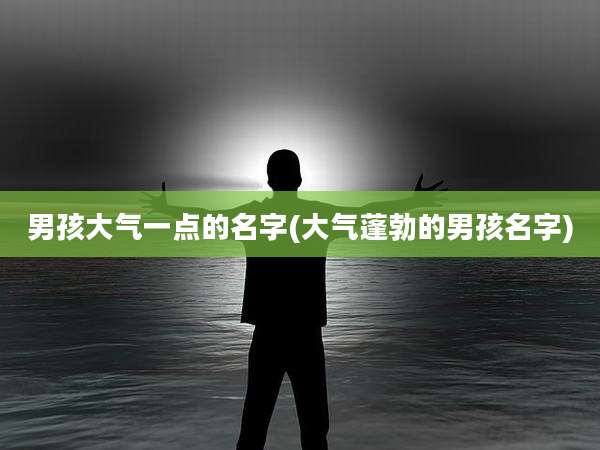 男孩大气一点的名字(大气蓬勃的男孩名字)