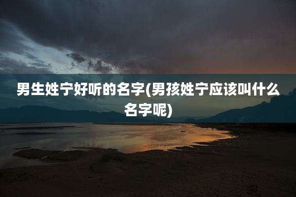 男生姓宁好听的名字(男孩姓宁应该叫什么名字呢)