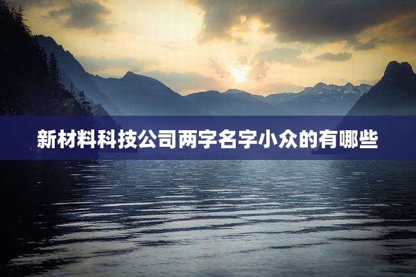 新材料科技公司两字名字小众的有哪些
