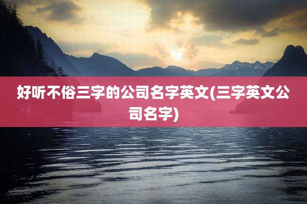 好听不俗三字的公司名字英文(三字英文公司名字)