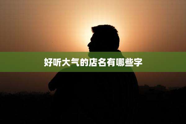 好听大气的店名有哪些字