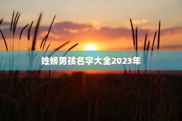 姓候男孩名字大全2023年