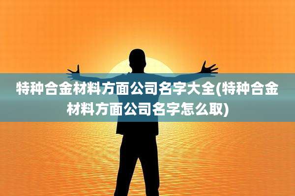 特种合金材料方面公司名字大全(特种合金材料方面公司名字怎么取)