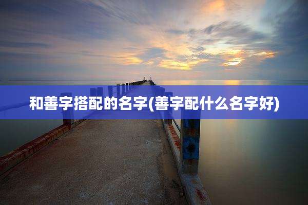 和善字搭配的名字(善字配什么名字好)