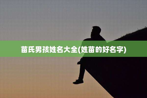 苗氏男孩姓名大全(姓苗的好名字)