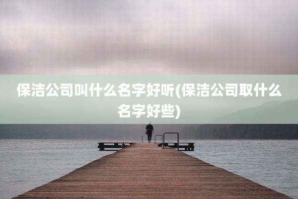 保洁公司叫什么名字好听(保洁公司取什么名字好些)