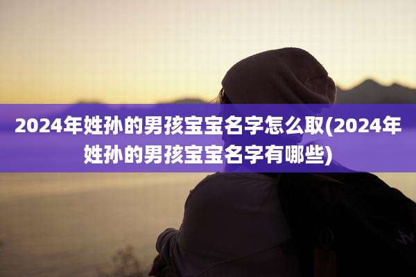 2024年姓孙的男孩宝宝名字怎么取(2024年姓孙的男孩宝宝名字有哪些)