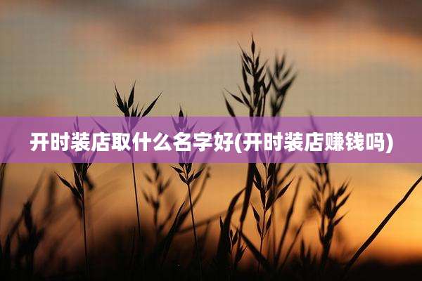 开时装店取什么名字好(开时装店赚钱吗)