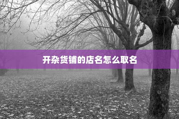 开杂货铺的店名怎么取名