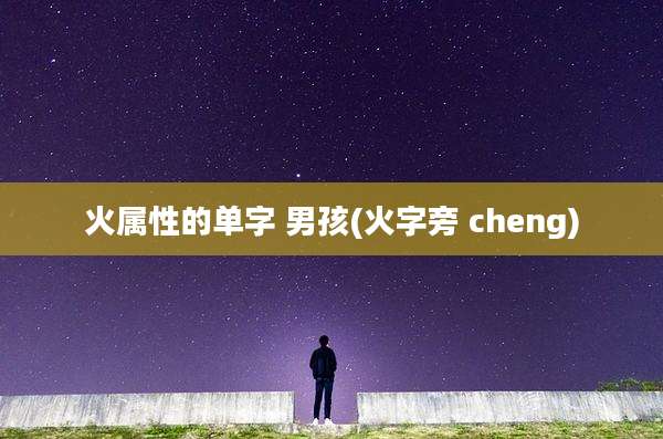 火属性的单字 男孩(火字旁 cheng)