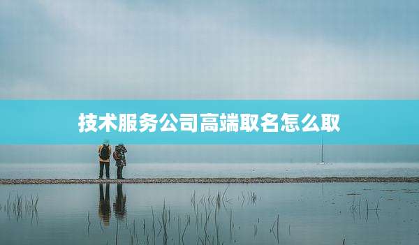 技术服务公司高端取名怎么取