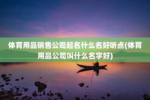 体育用品销售公司起名什么名好听点(体育用品公司叫什么名字好)