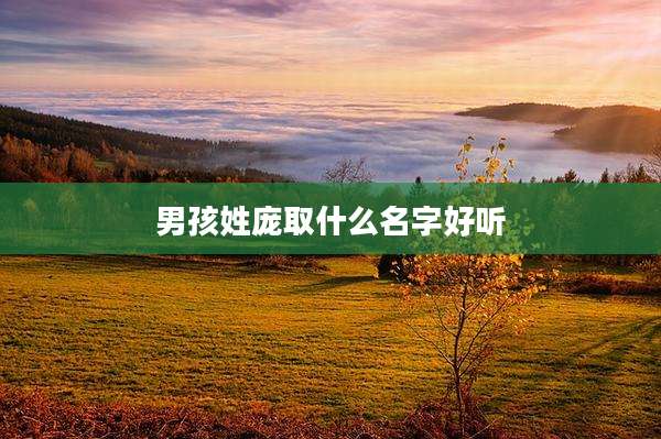 男孩姓庞取什么名字好听