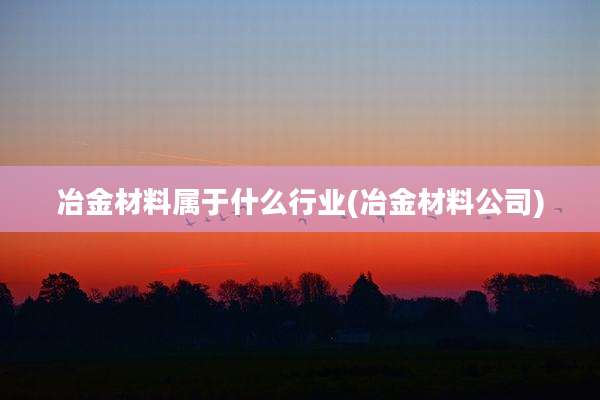 冶金材料属于什么行业(冶金材料公司)