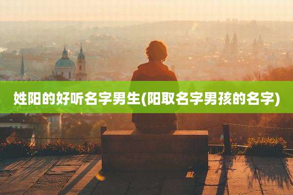 姓阳的好听名字男生(阳取名字男孩的名字)