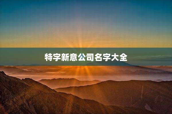 特字新意公司名字大全