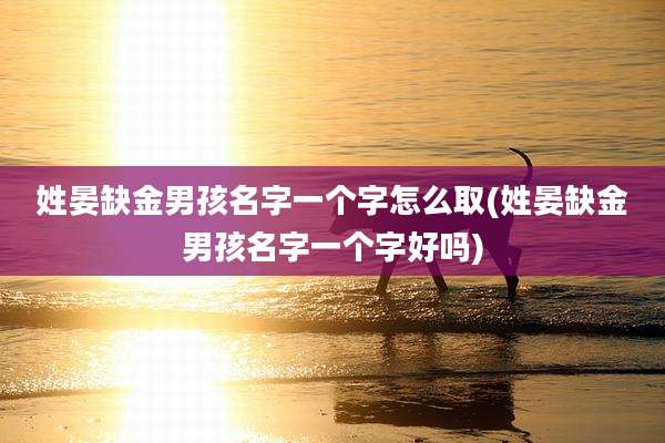 姓晏缺金男孩名字一个字怎么取(姓晏缺金男孩名字一个字好吗)