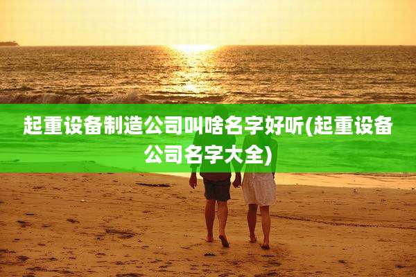 起重设备制造公司叫啥名字好听(起重设备公司名字大全)