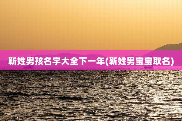 靳姓男孩名字大全下一年(靳姓男宝宝取名)