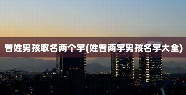 曾姓男孩取名两个字(姓曾两字男孩名字大全)